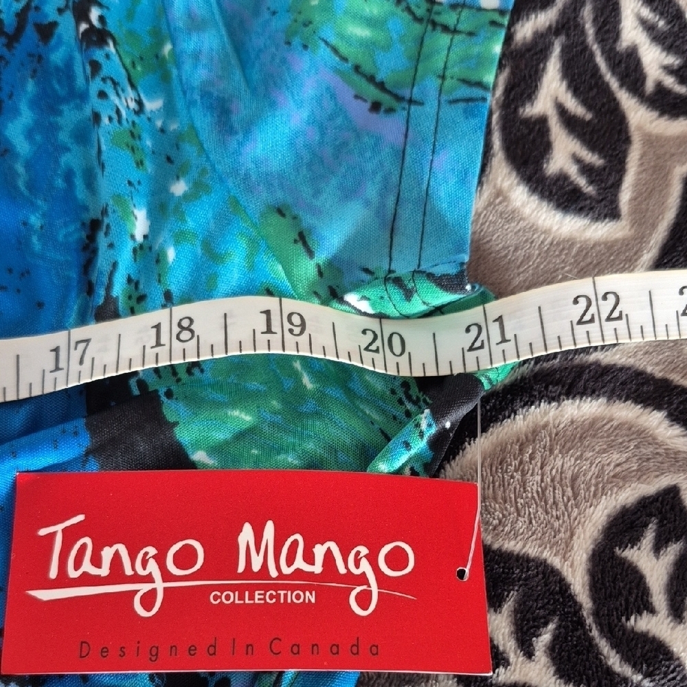 Tango Mango Vibrant Blue and Green Wrap Blouse (C61) - Picture 5 of 11